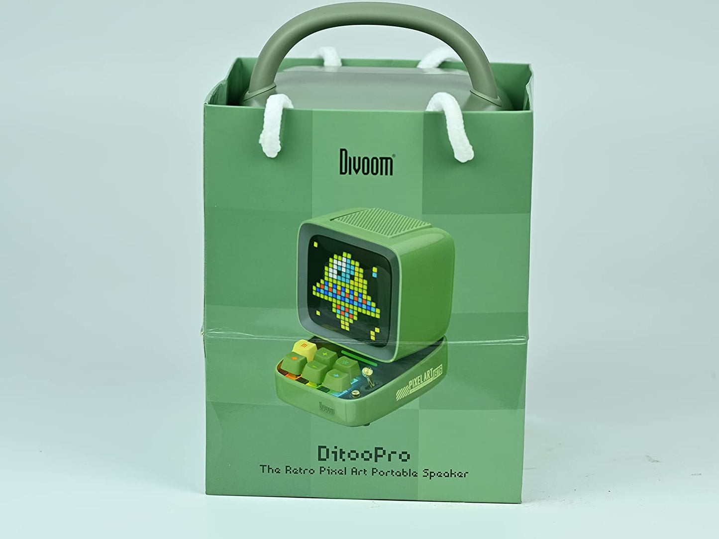 Ditoo Programmable Pixel Art Led-Bluetooth-Speaker Showing-Clock Emoji DIY Design for Home Wedding Party Decoration with Wireless App Control (Green)