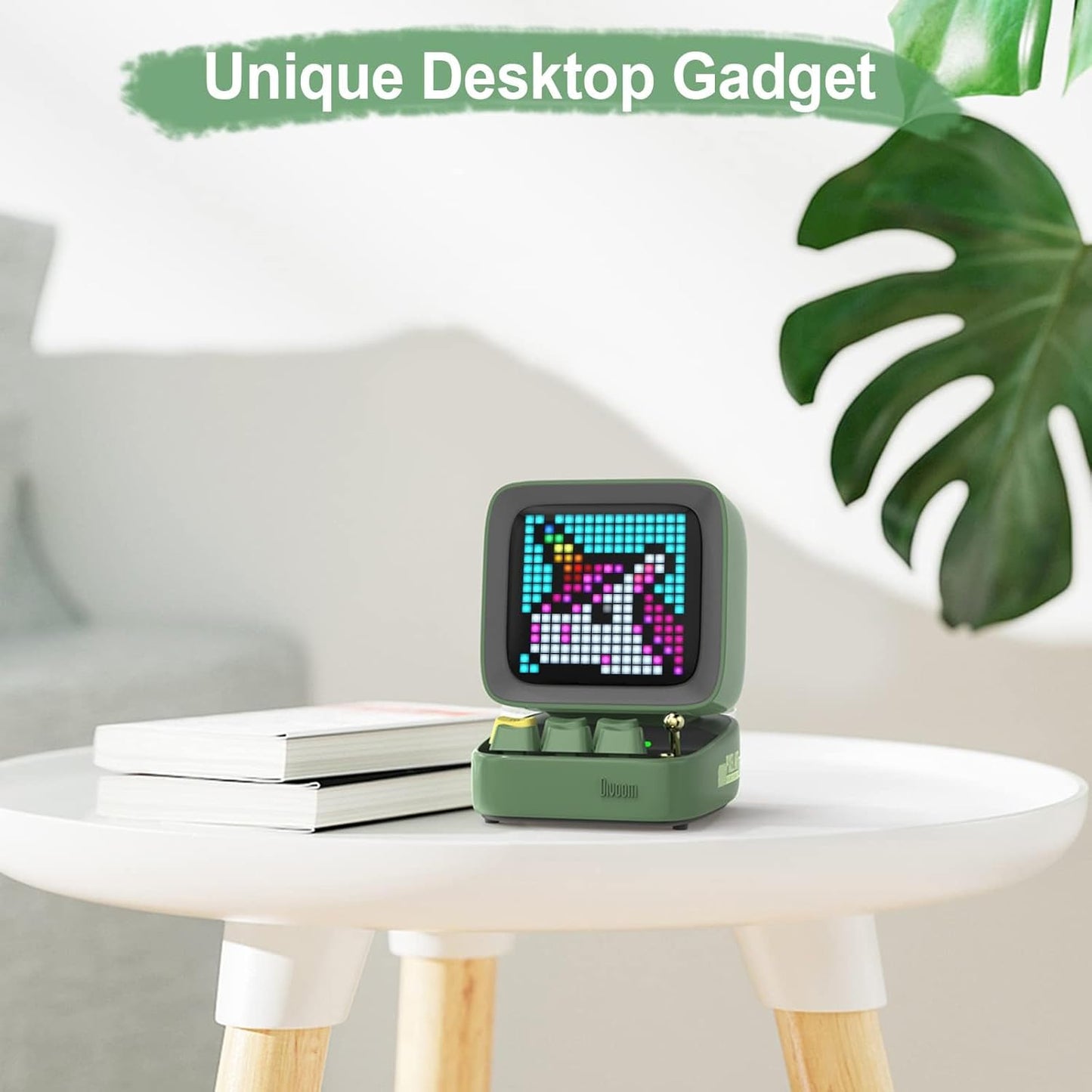 Ditoo Programmable Pixel Art Led-Bluetooth-Speaker Showing-Clock Emoji DIY Design for Home Wedding Party Decoration with Wireless App Control (Green)