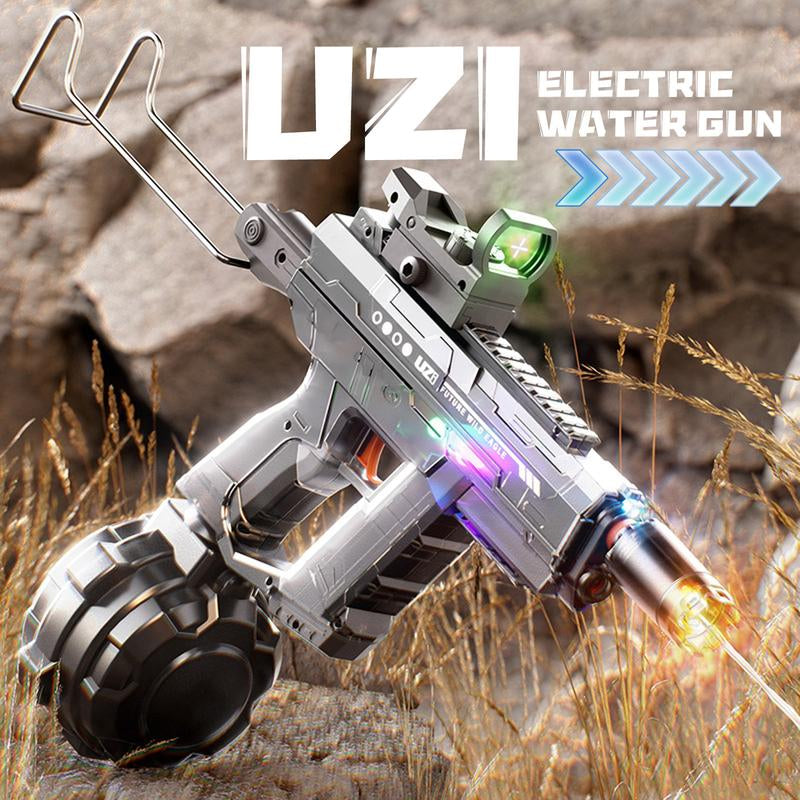 Electric Water Gun for Adults Kids,Automatic High Power Water Squirt Gun with Realistic Led Gun Muzzle Flame,Large Capacity Water Storage Tank 28-32 Ft Range,Summer Outdoor Pool Beach Party Toys