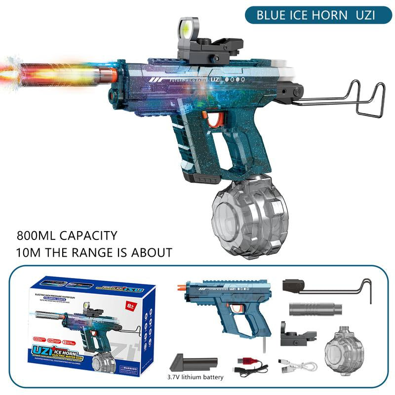 Electric Water Gun for Adults Kids,Automatic High Power Water Squirt Gun with Realistic Led Gun Muzzle Flame,Large Capacity Water Storage Tank 28-32 Ft Range,Summer Outdoor Pool Beach Party Toys