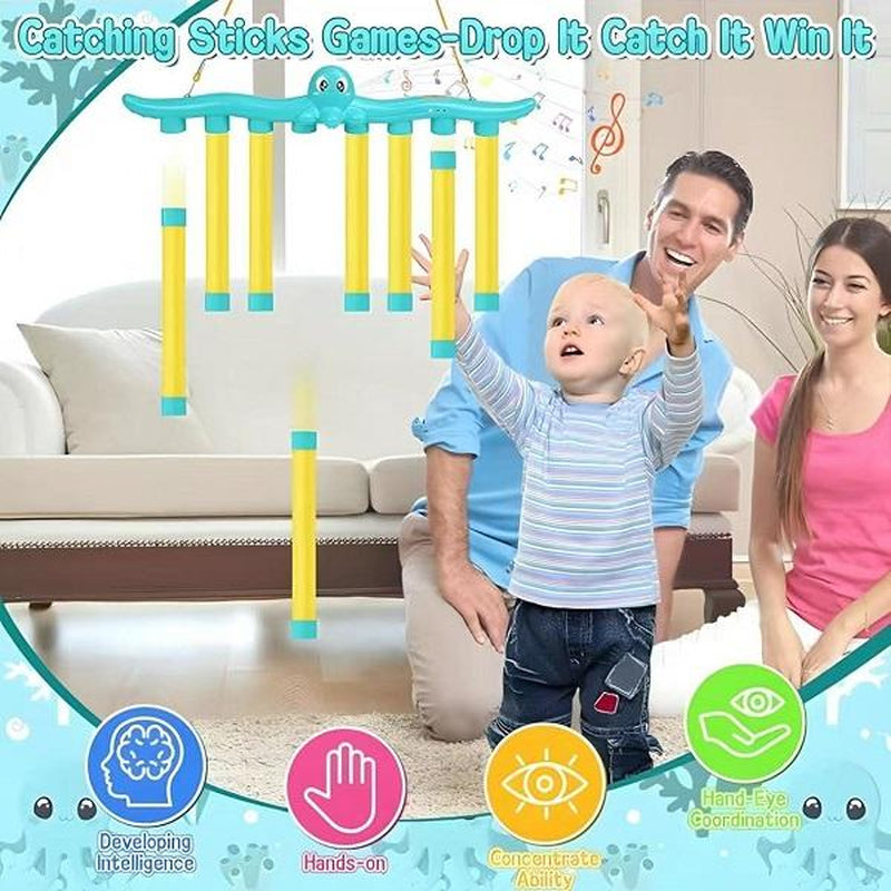 Reflex Challenge Game - Reaction Training, Hand Eye Coordination Training, Catching Sticks Game, English Version Hand Eye Coordination Toys.