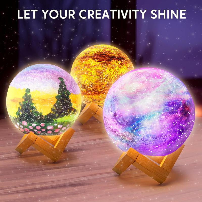2025 Toys for Kids 3D Moon Night Light, DIY Your Own Moon Lamp Kit Galaxy Lamp Arts and Crafts Kit, School Activities, Birthday Gifts for Kids Girls Boys Kids Outdoor Play