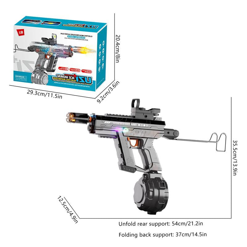 Electric Water Gun for Adults Kids,Automatic High Power Water Squirt Gun with Realistic Led Gun Muzzle Flame,Large Capacity Water Storage Tank 28-32 Ft Range,Summer Outdoor Pool Beach Party Toys