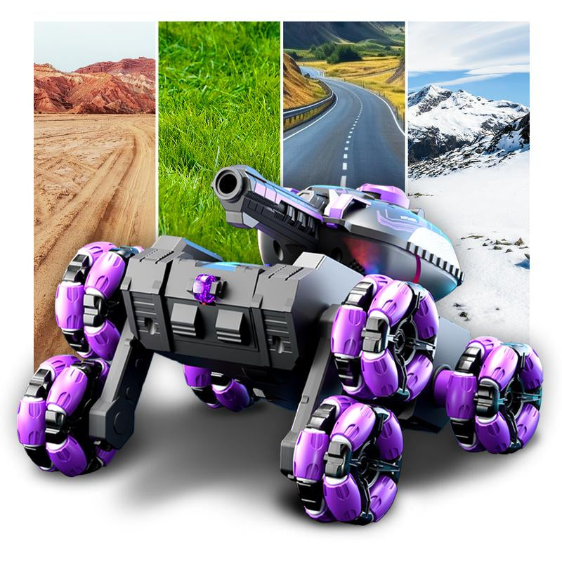 Water Bullet Shooting RC Tank for Kids Adults 4WD Stunt Remote Control Car with 360° Rotating Gifts, High-Speed Water Bullet Launch, 40+ Min Play