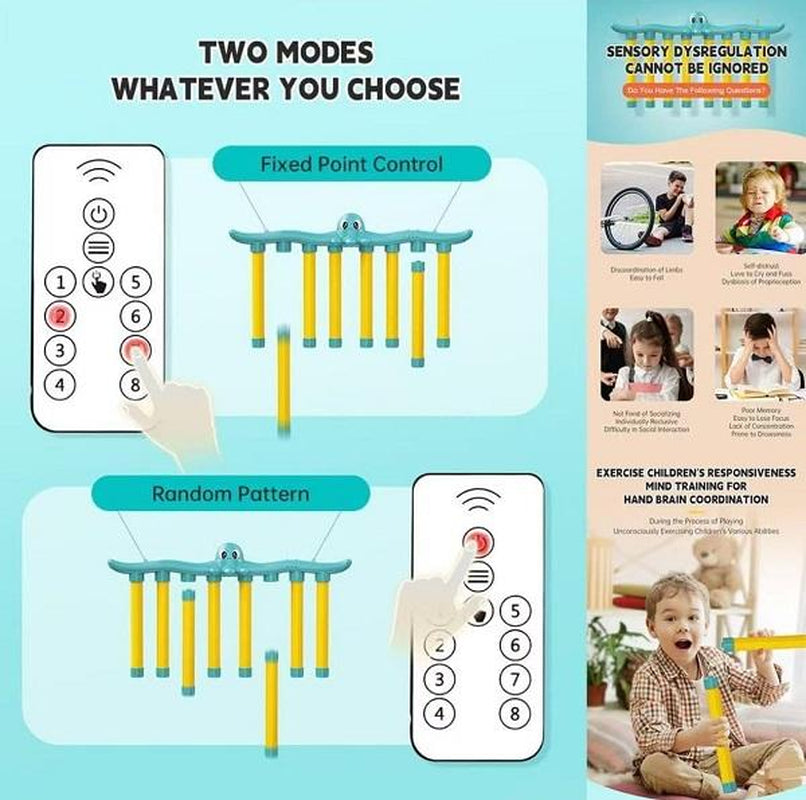 Reflex Challenge Game - Reaction Training, Hand Eye Coordination Training, Catching Sticks Game, English Version Hand Eye Coordination Toys.