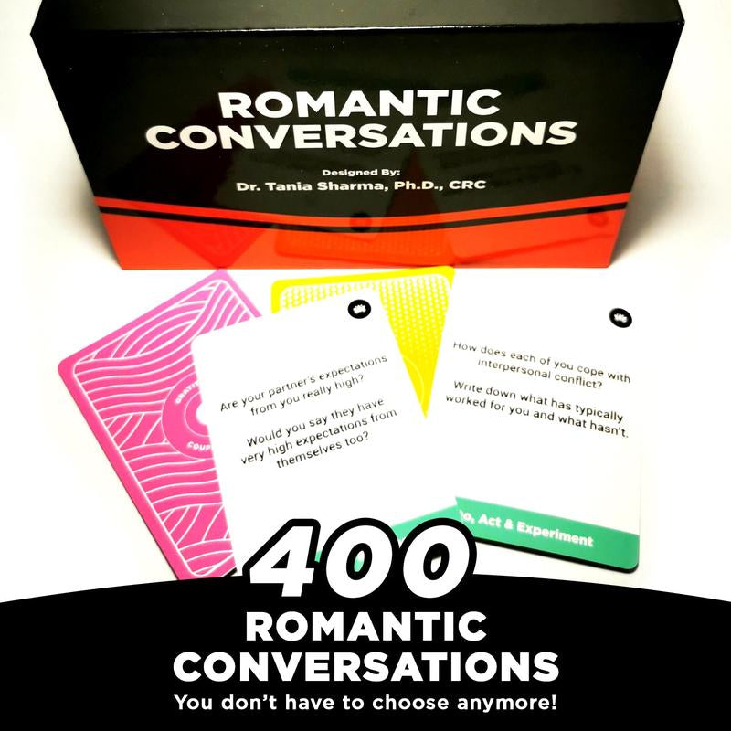 Romantic Conversation Game for Couples - 400 Conversation Starters and Activities Cards