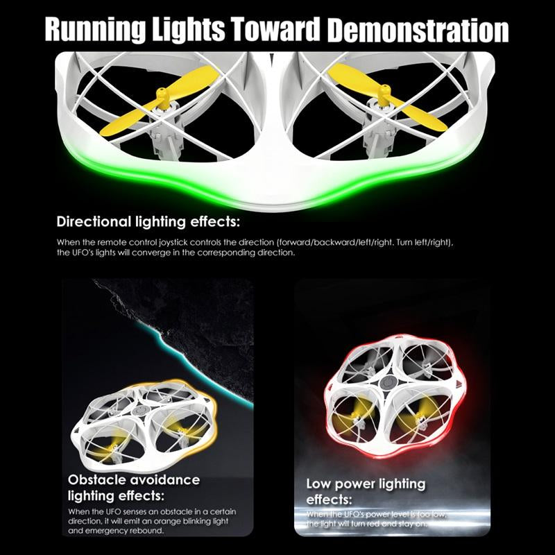 RC Smart Controlled UFO Aircraft Toys - 3 Speeds Remote Control Airplane with LED Light, 360° Roll,Creative Gift Toys for Boys and Girls