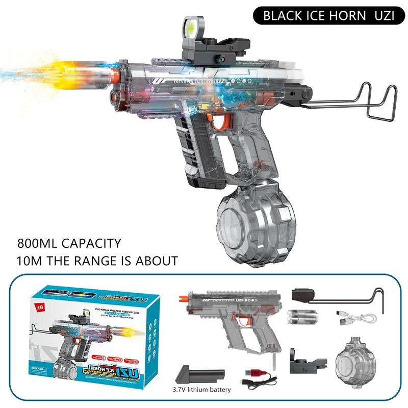 Electric Water Gun for Adults Kids,Automatic High Power Water Squirt Gun with Realistic Led Gun Muzzle Flame,Large Capacity Water Storage Tank 28-32 Ft Range,Summer Outdoor Pool Beach Party Toys