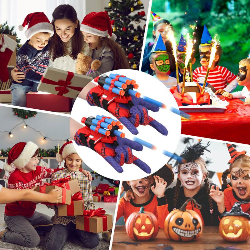 Web Shooters Toy 2 Pack,Web Slinger Toys with Spider Glove Launcher,Toys for Young Men Women'S Christmas Gift, Halloween Present, Black Friday Gifts