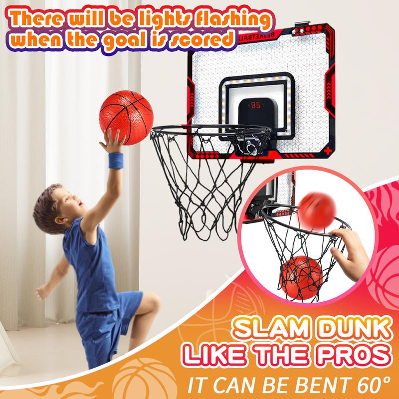 Indoor Basketball Hoop, Basketball Hoops over the Door with LED Lighting