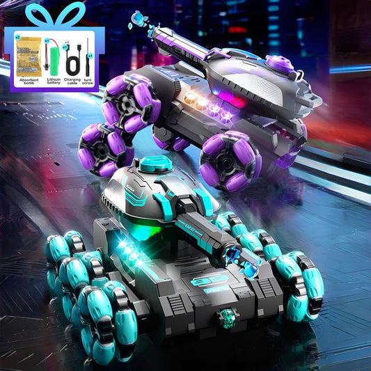 Water Bullet Shooting RC Tank for Kids Adults 4WD Stunt Remote Control Car with 360° Rotating Gifts, High-Speed Water Bullet Launch, 40+ Min Play