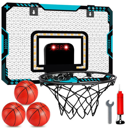 Indoor Basketball Hoop, Basketball Hoops over the Door with LED Lighting