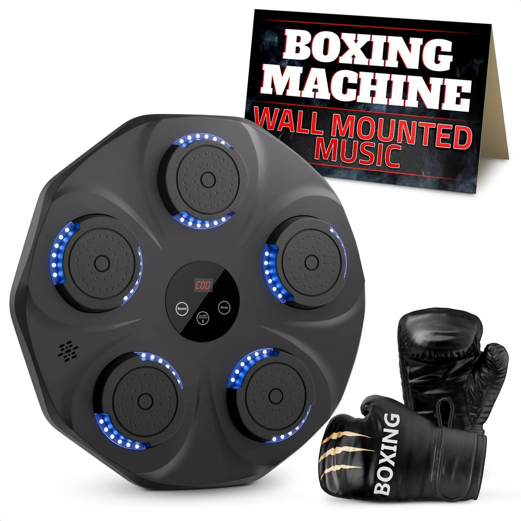 Professional Wall-Mounted Bluetooth Music Boxing Machine for Adults - Durable Training Equipment with 9 Modes, Shock Absorbing Pads, LED Screen