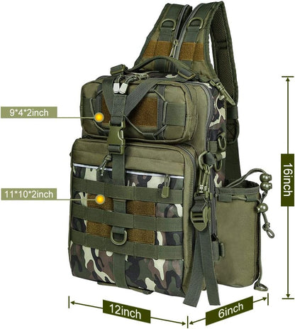Outdoor Tackle Bag - Large Water-Resistant Fishing Backpack