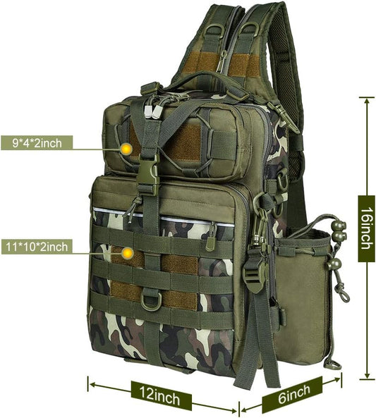 Outdoor Tackle Bag - Large Water-Resistant Fishing Backpack