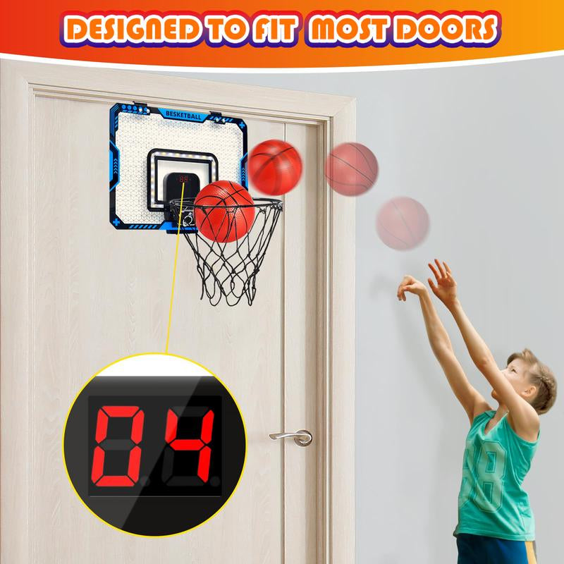 Indoor Basketball Hoop, Basketball Hoops over the Door with LED Lighting