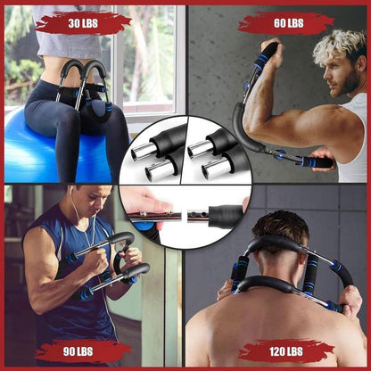 Arm Trainer, 60-110Lb Adjustable Chest Workout Equipment, Arm Trainer, Arm Strength Trainer, Portable Power Twister Bar,Portable Spring Resistance for Home Workout Equipment