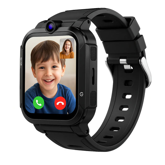 4G Android Kids Smartwatch with SIM Card, GPS + Wifi + LBS Tracker, Waterproof IP67, SOS Emergency Button, HD Video Call, Voice Chat, SMS, School Mode, Remote Monitoring, Camera, Music Player, Multiple Languages, Parental Control, Children'S Smartwatch