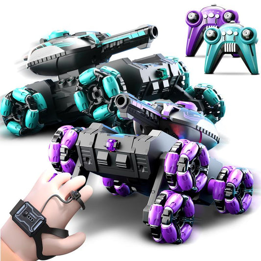 Water Bullet Shooting RC Tank for Kids Adults 4WD Stunt Remote Control Car with 360° Rotating Gifts, High-Speed Water Bullet Launch, 40+ Min Play