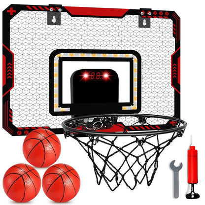 Indoor Basketball Hoop, Basketball Hoops over the Door with LED Lighting