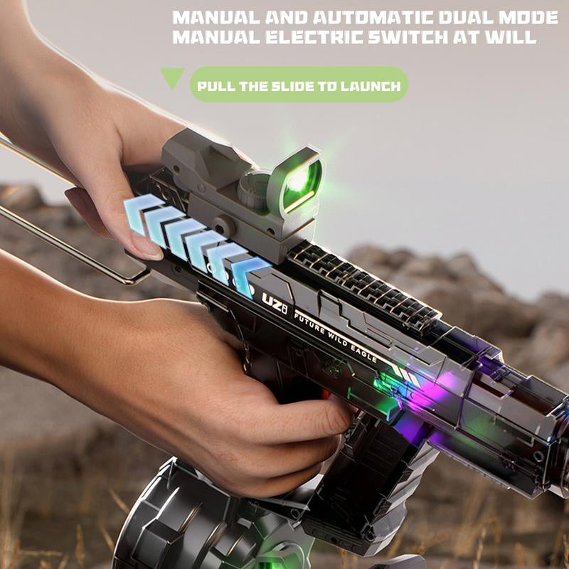 Electric Water Gun for Adults Kids,Automatic High Power Water Squirt Gun with Realistic Led Gun Muzzle Flame,Large Capacity Water Storage Tank 28-32 Ft Range,Summer Outdoor Pool Beach Party Toys